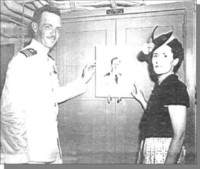 Mrs. John R. Craig in Wardroom on Ship.